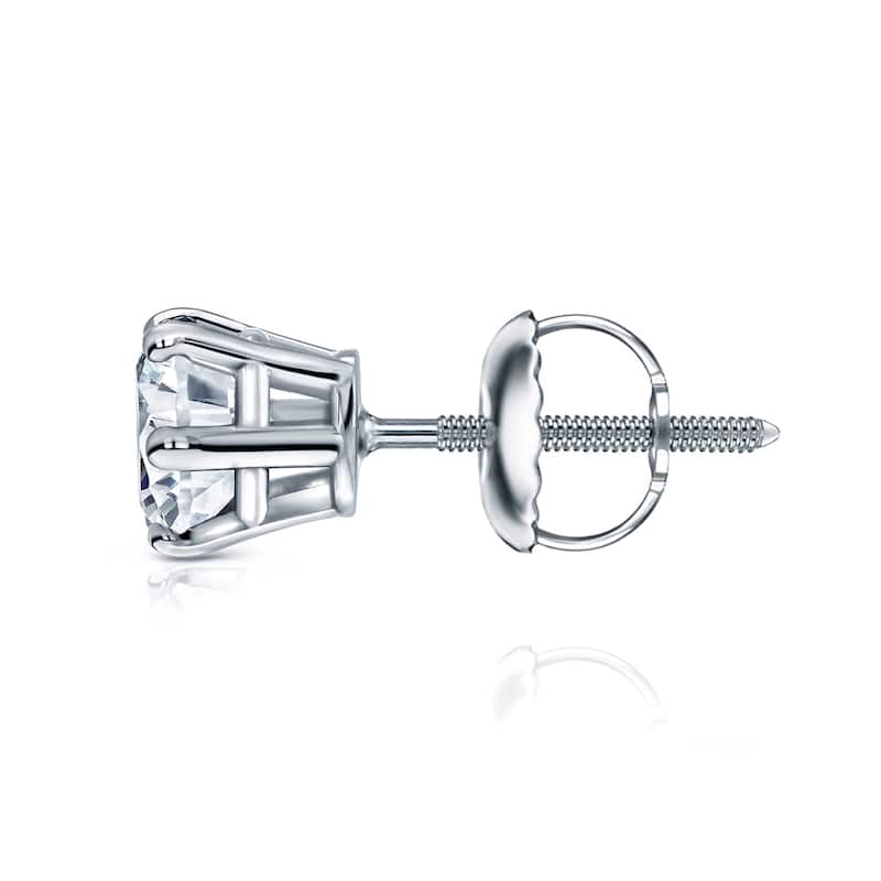 Auriya 2ctw Round Diamond Stud Earrings 14k Gold 6-Prong