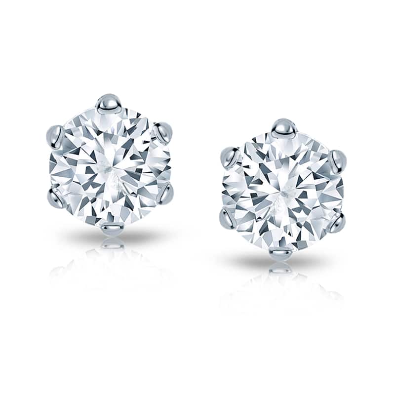 Auriya 2ctw Round Diamond Stud Earrings 14k Gold 6-Prong