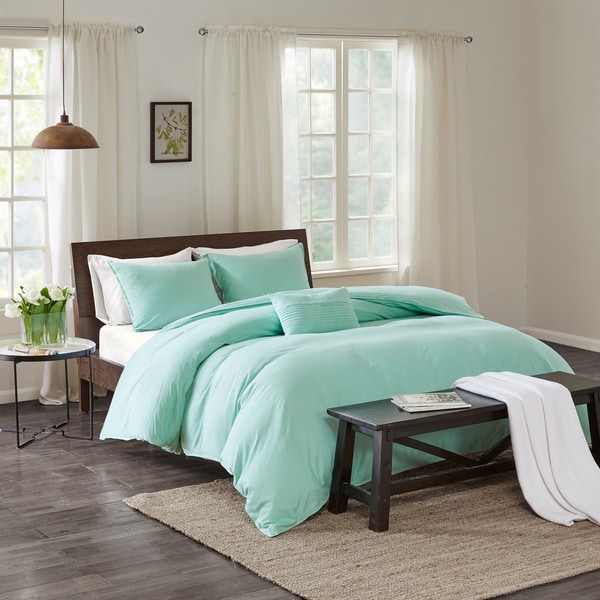 Shop Echo Design™ Montauk Aqua Cotton Duvet Cover Mini Set - Free ...