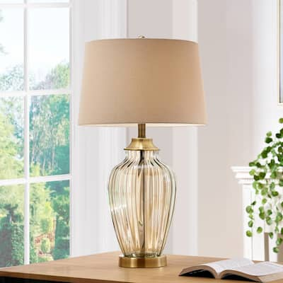 Athena Bronze Glass 28.5-inch Table Lamp