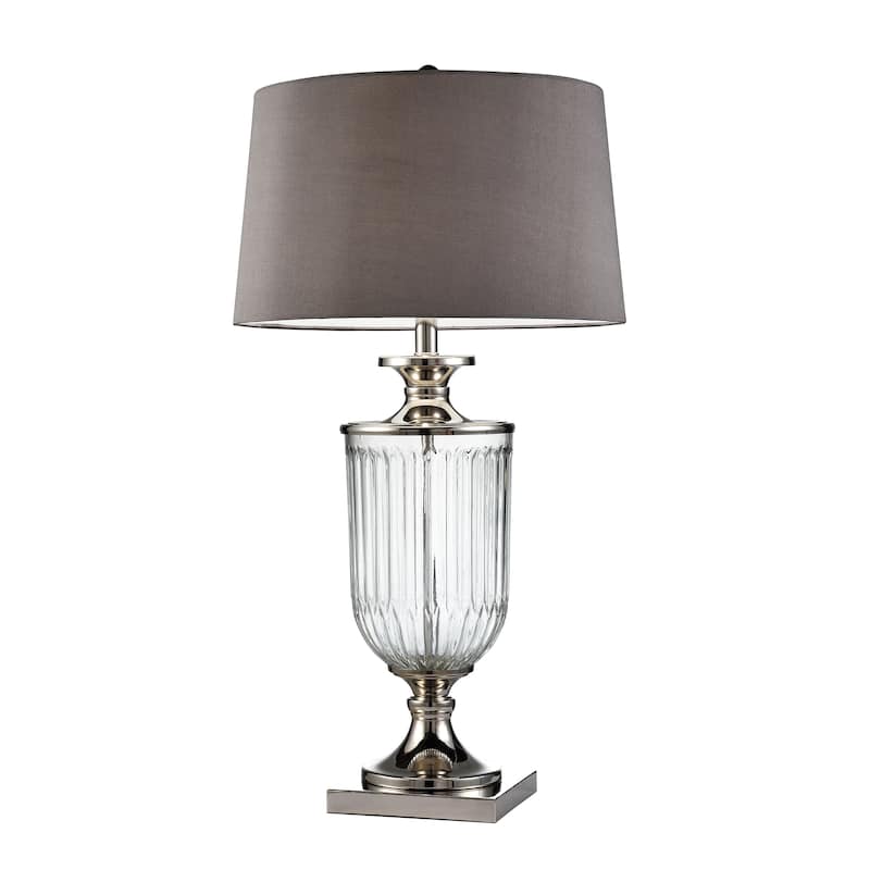 Amelia Clear Faceted Glass/Metal 32.5-inch Table Lamp