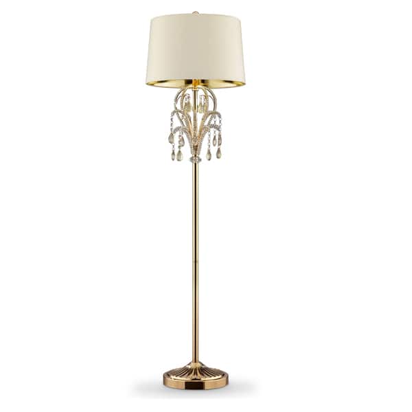 Shop 62 Amoruccio Crystal Gold Floor Lamp On Sale Overstock