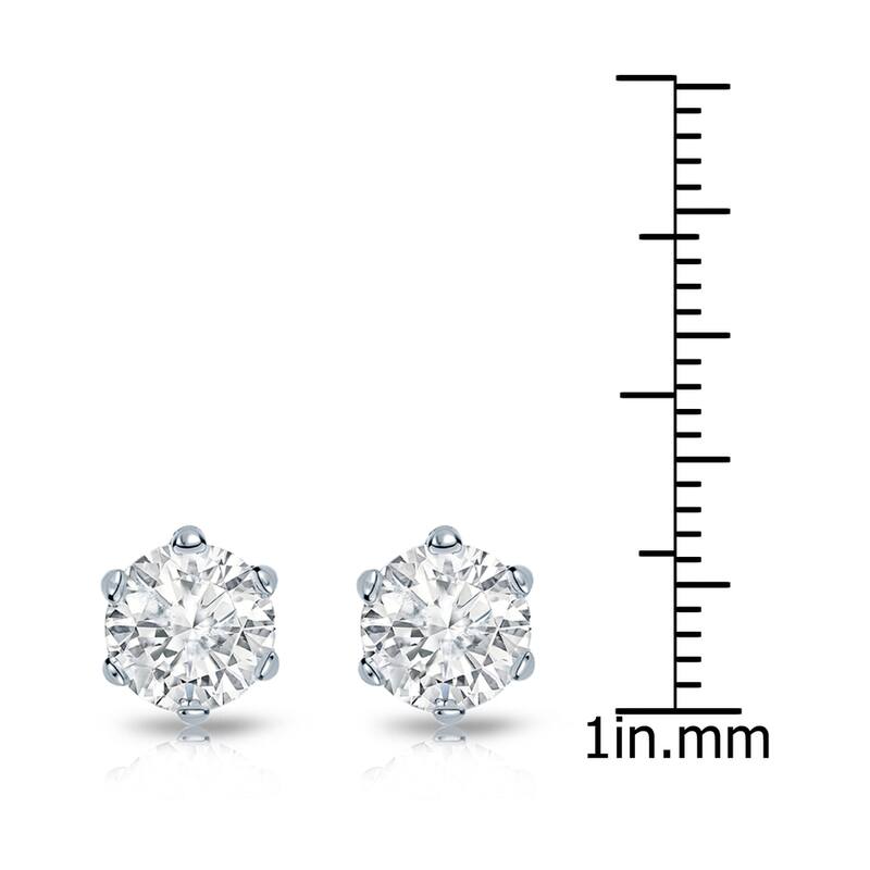 Auriya 14k Gold 2ctw Round Diamond Stud Earrings 6-Prong (I-J, I1-I2)