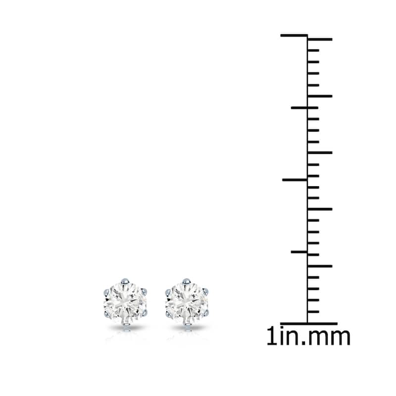 Auriya 1/3ctw Round Diamond Stud Earrings 14k Gold 6-Prong (J-K, I2-I3)