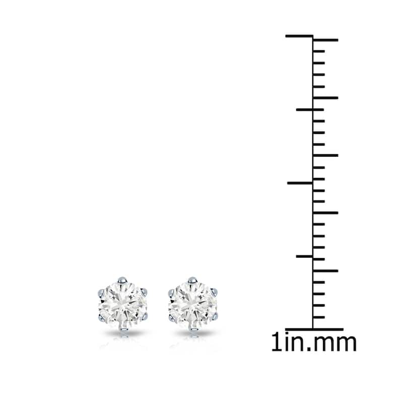 Auriya 1/2ctw Round Diamond Stud Earrings 14k Gold 6-Prong (J-K, I2-I3)