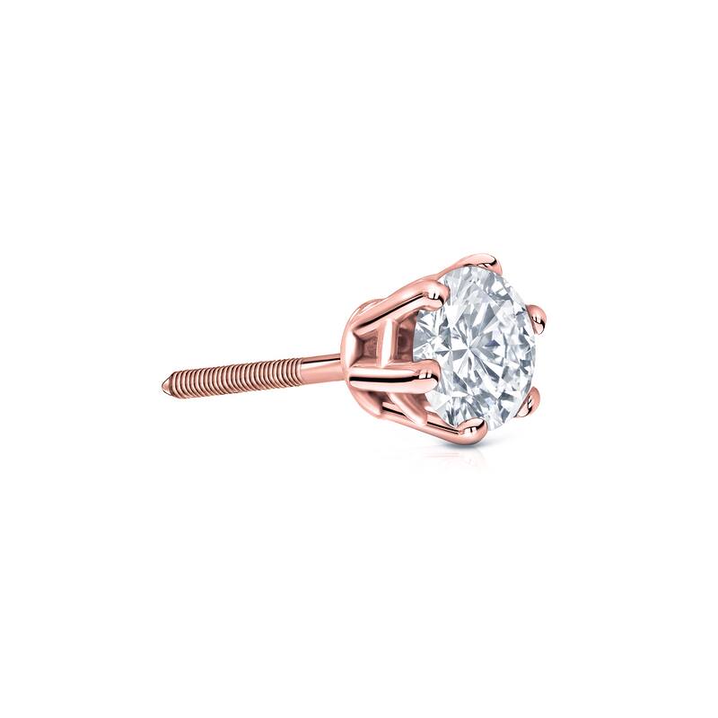 Auriya 14k Gold 1/4ct TDW Round 6-Prong SINGLE STUD (1) Diamond Earring