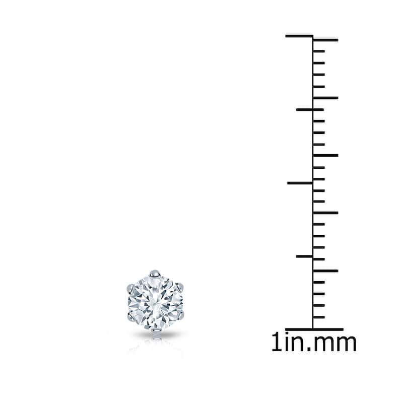 Auriya 14k Gold 1/3ct TDW Round 6-Prong SINGLE STUD (1) Diamond Earring