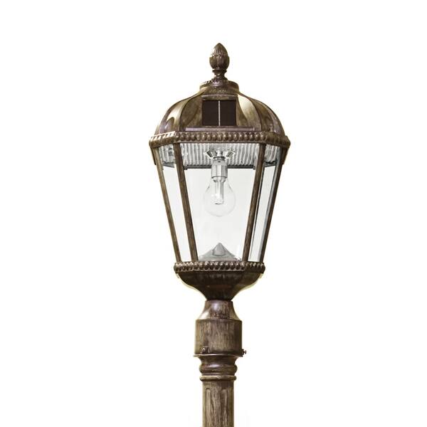 Gama Sonic Royal Weathered Bronze Solar Lamp Post With GS Solar Light Bulb  - Overstock - 12613674