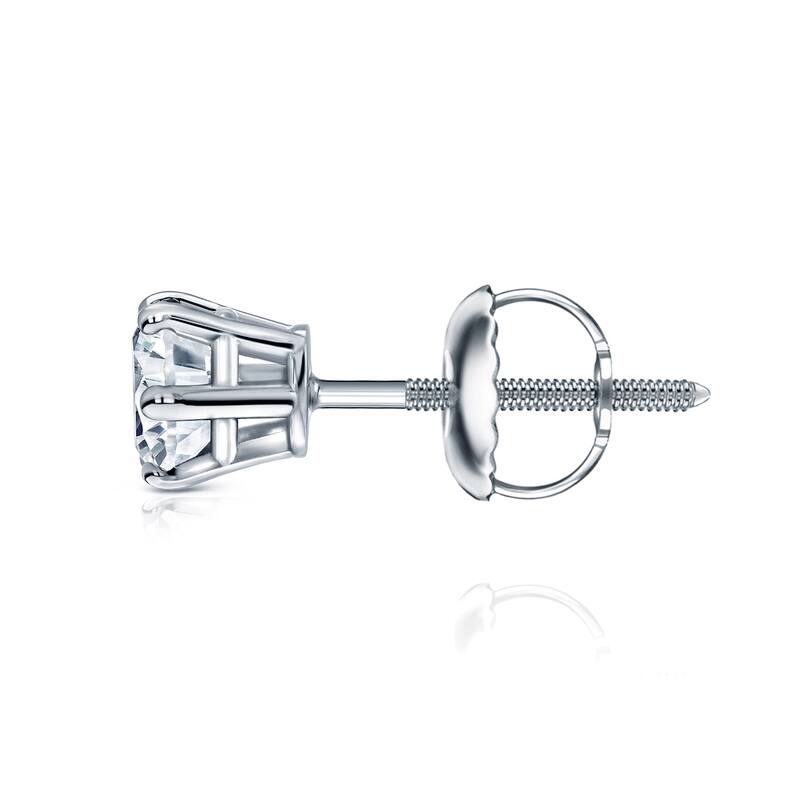 Auriya 14k Gold 1/2ct TDW Round 6-Prong SINGLE STUD (1) Diamond Earring