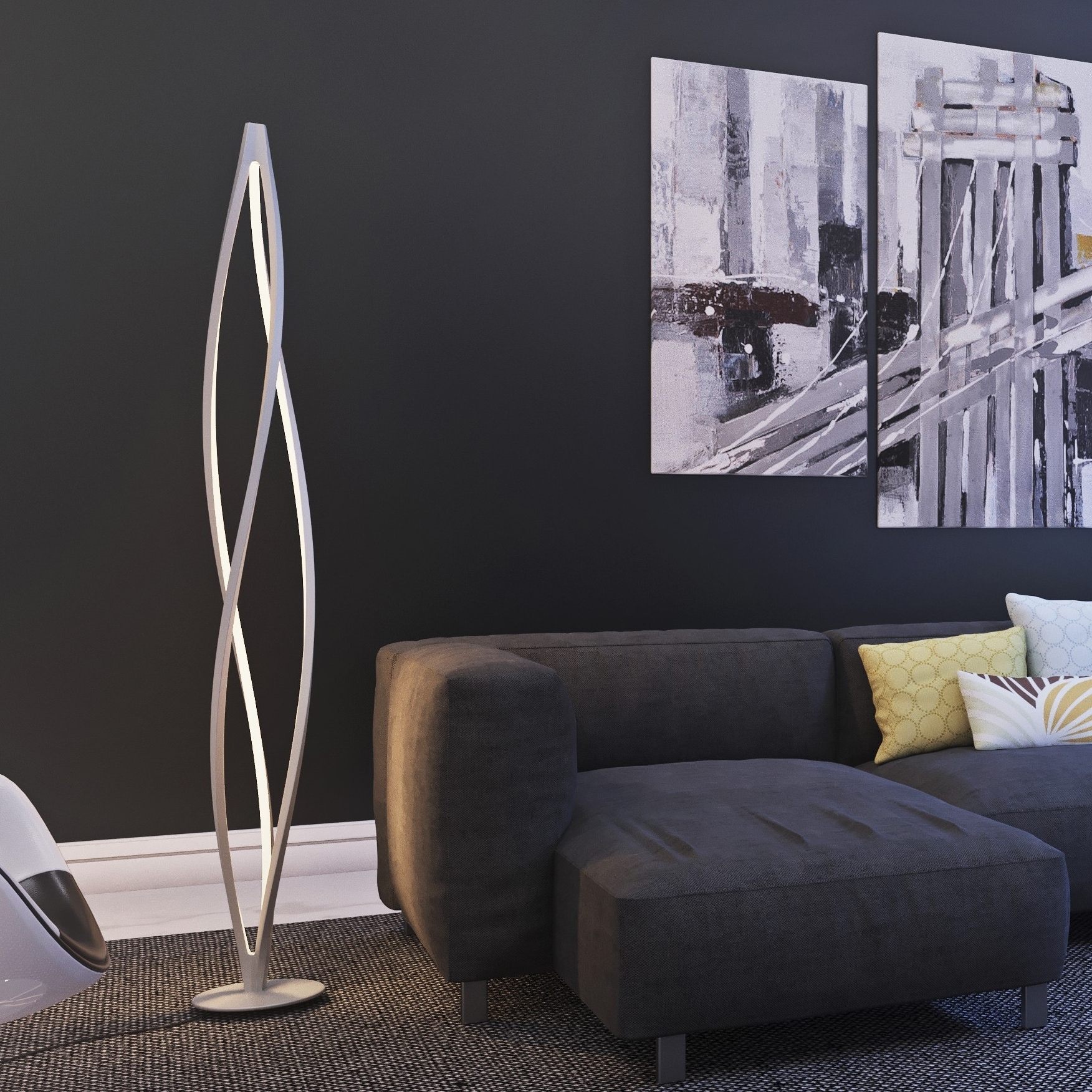 Cyclone LED Aluminum Floor Lamp
