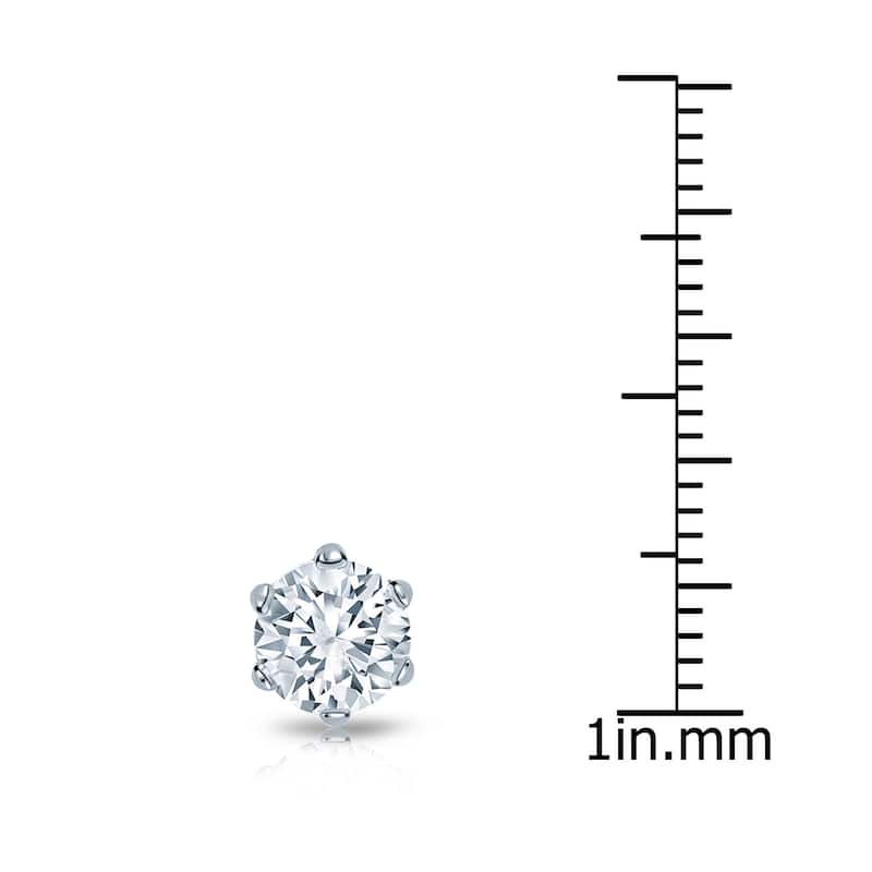 Auriya 14k Gold 3/4ct TDW Round 6-Prong SINGLE STUD (1) Diamond Earring