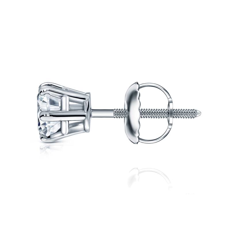 Auriya 14k Gold 3/4ct TDW Round 6-Prong SINGLE STUD (1) Diamond Earring