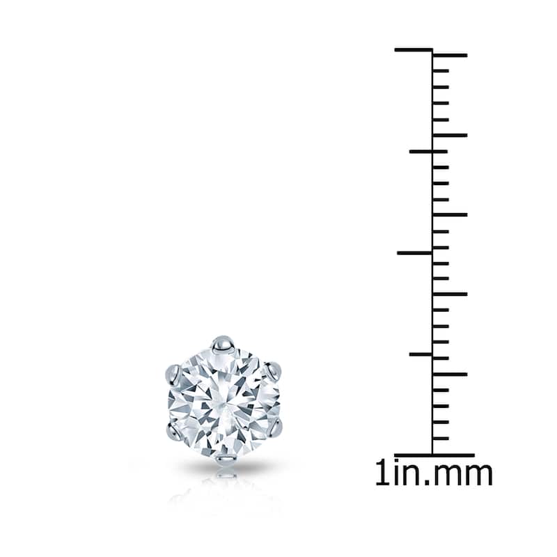 Auriya 1ctw 6-Prong Round Diamond SINGLE STUD (1) Earring 14k Gold