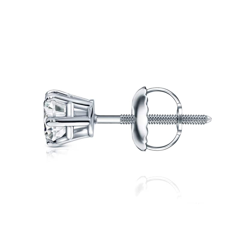 Auriya 14k Gold 1/3ct TDW Round 6-Prong SINGLE STUD (1) Diamond Earring