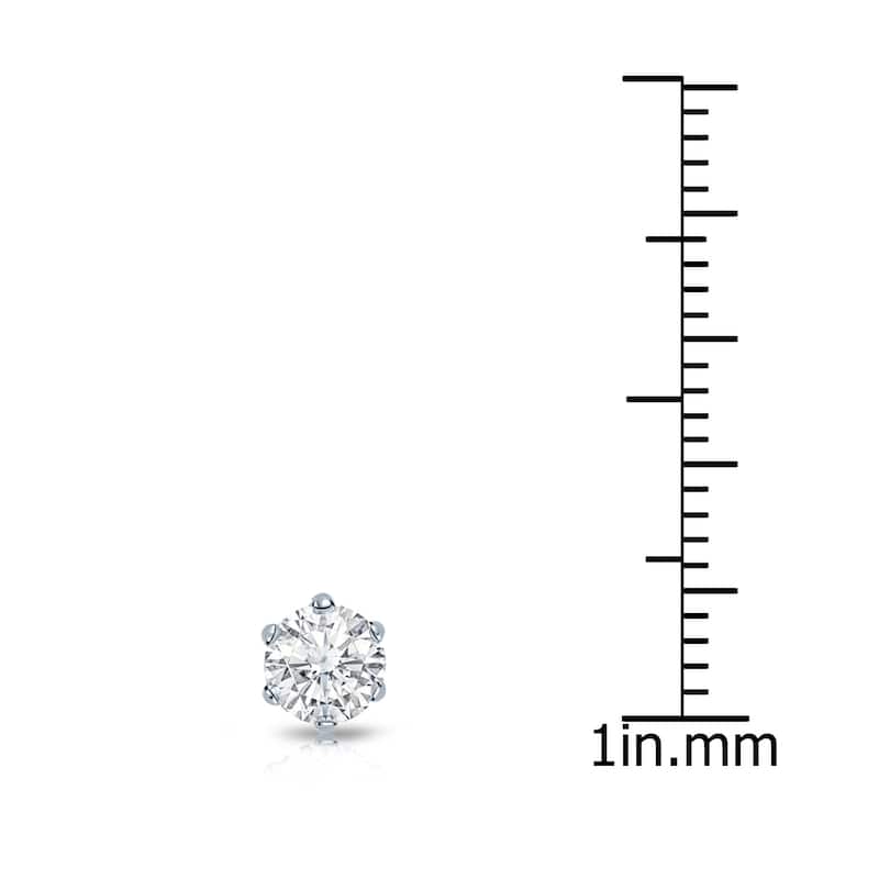 Auriya 14k Gold 1/3ct TDW Round 6-Prong SINGLE STUD (1) Diamond Earring