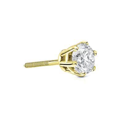 Auriya 14k Gold 1/3ct TDW Round 6-Prong SINGLE STUD (1) Diamond Earring