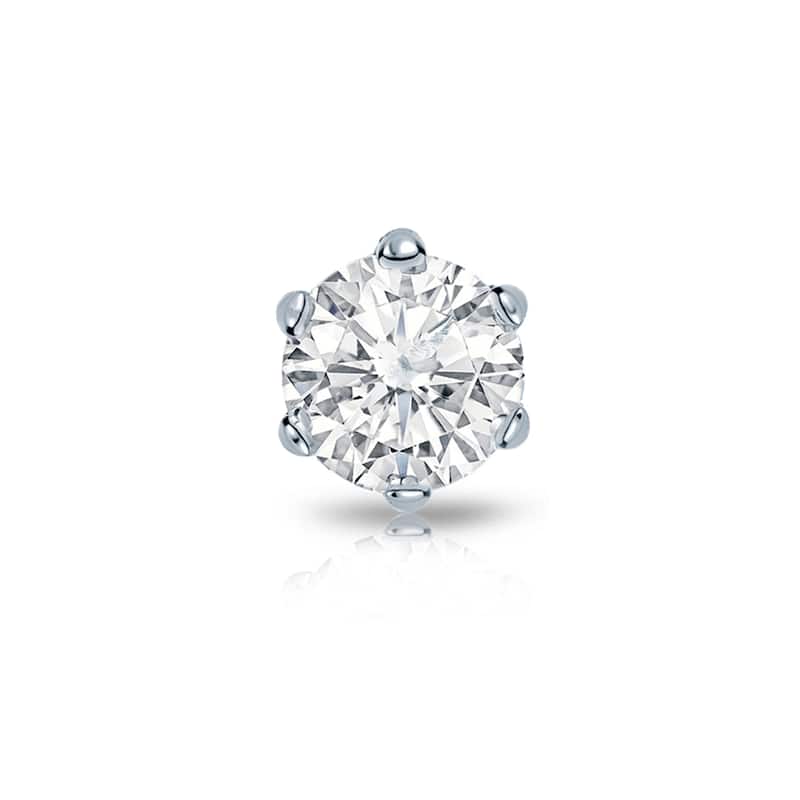 Auriya 1ctw 6-Prong Round Diamond SINGLE STUD (1) Earring 14k Gold