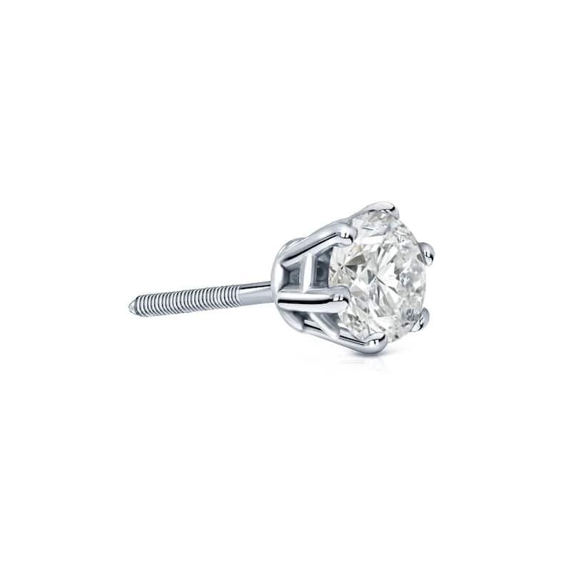 Auriya 1/4ctw Round SINGLE STUD (1) Diamond Earring 14k Gold 6-Prong