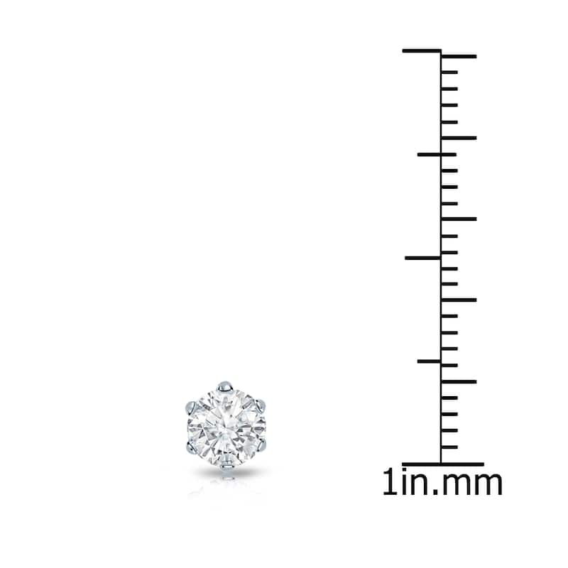 Auriya 14k Gold 1/3ct TDW Round 6-Prong SINGLE STUD (1) Diamond Earring