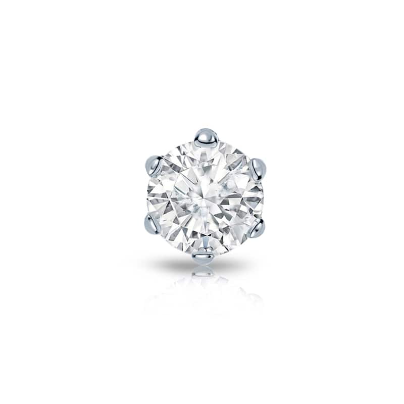 Auriya 14k Gold 1/3ct TDW Round 6-Prong SINGLE STUD (1) Diamond Earring