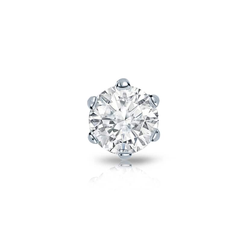 Auriya 14k Gold 1/2ct TDW Round 6-Prong SINGLE STUD (1) Diamond Earring