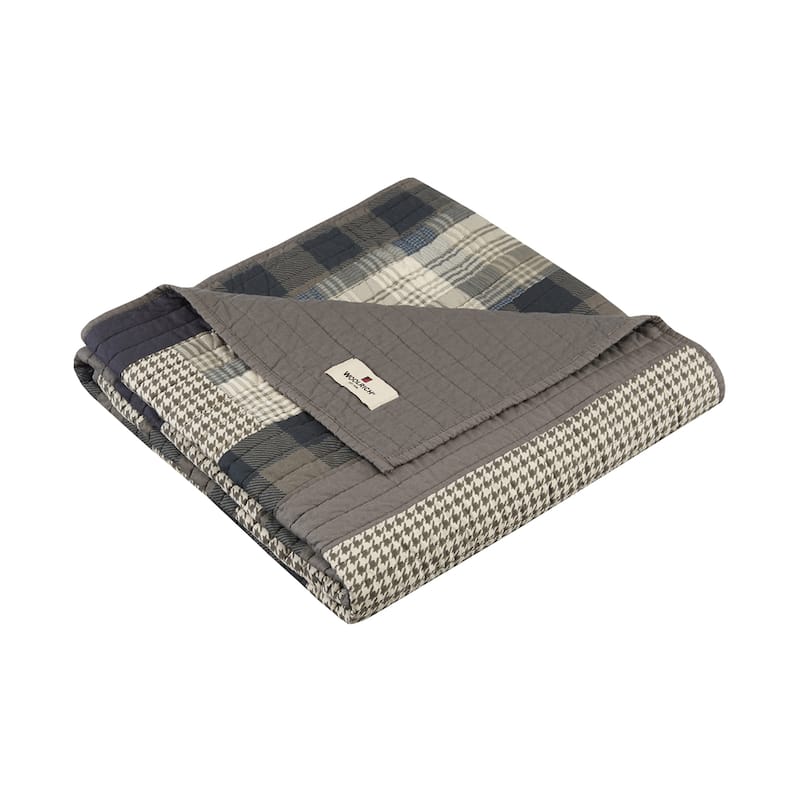 Woolrich Winter hills Tan Cotton Thread Count Printed Quilted Throw