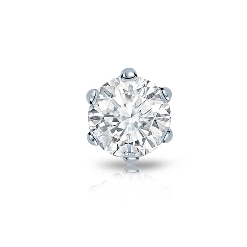 Auriya 14k Gold 1ct TDW Round 6-Prong SINGLE STUD (1) Diamond Earring