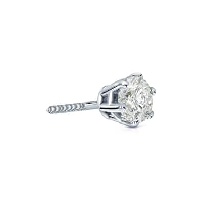 Auriya 14k Gold 1/4ct TDW Round 6-Prong SINGLE STUD (1) Diamond Earring