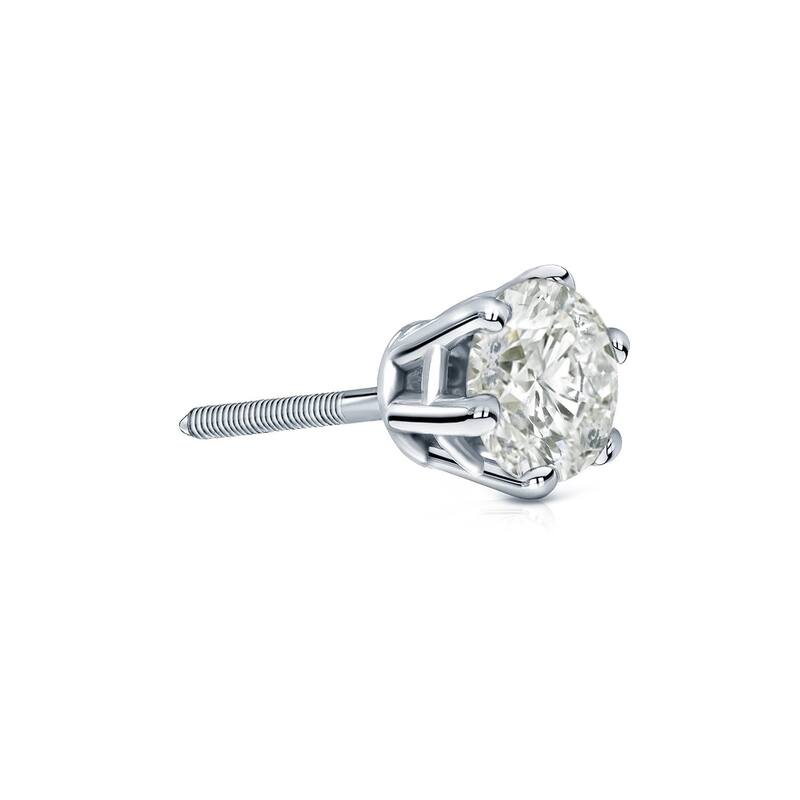 Auriya 1/3ctw Round SINGLE STUD (1) Diamond Earring 14k Gold 6-Prong