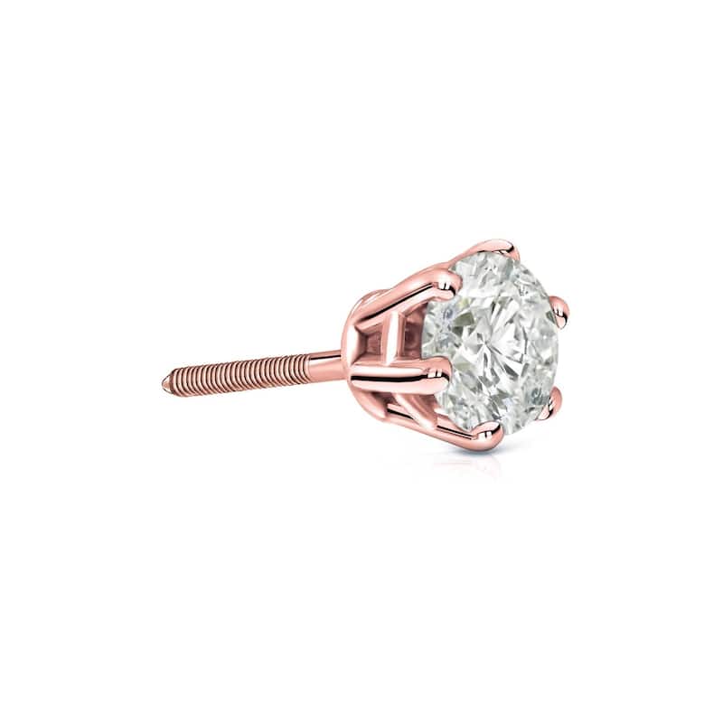 Auriya 1/3ctw Round SINGLE STUD (1) Diamond Earring 14k Gold 6-Prong