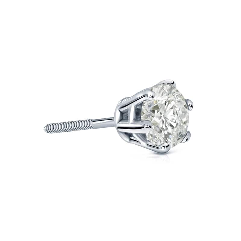 Auriya 1/2ctw 6-Prong Round Diamond SINGLE STUD (1) Earring 14k Gold