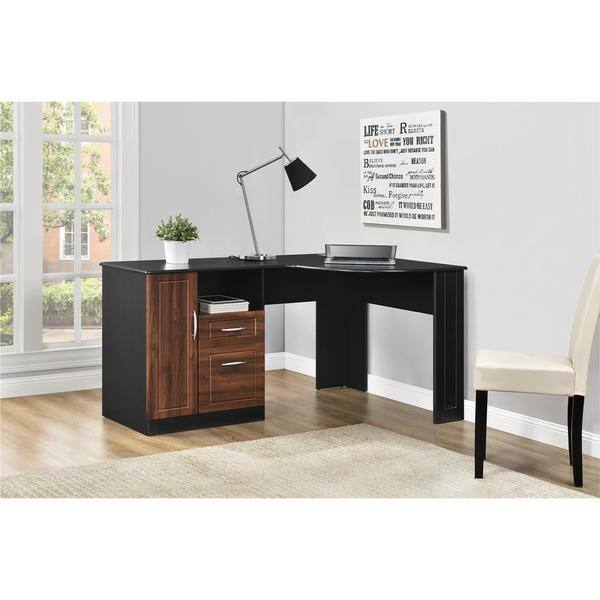 Shop Ameriwood Home Avalon Cherry Black Corner Desk On Sale