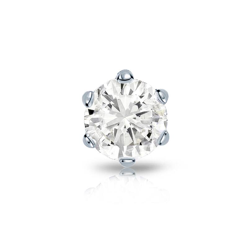 Auriya 14k Gold 3/4ct TDW Round 6-Prong SINGLE STUD (1) Diamond Earring