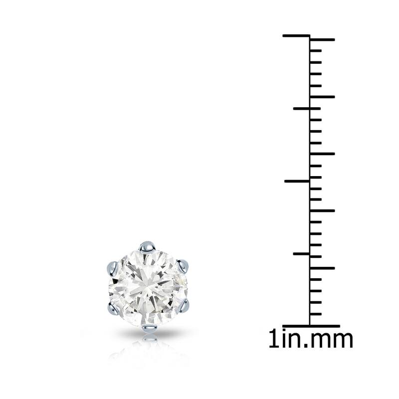 Auriya 14k Gold 1ct TDW Round 6-Prong SINGLE STUD (1) Diamond Earring