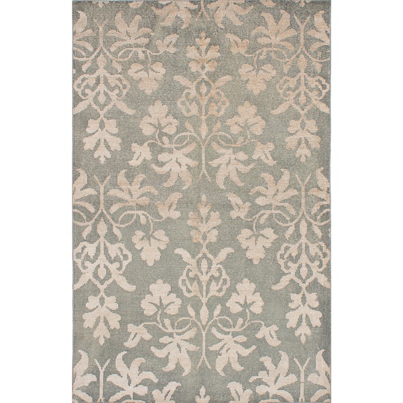Hand-knotted La Seda Green Silk, Wool Rug