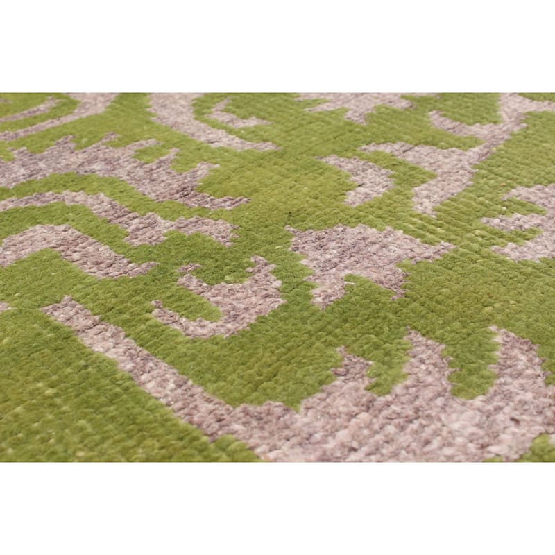 Hand-knotted La Seda Turquoise Silk, Wool Rug