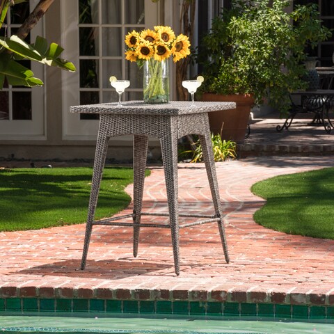 Puerta Outdoor Wicker Bar Table by Christopher Knight Home - 32.50"L x 32.50"W x 41.00"H