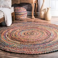 Ginger Spice Jute Braided Rug Oval with Rug Pad 4'x6' VHC Brands