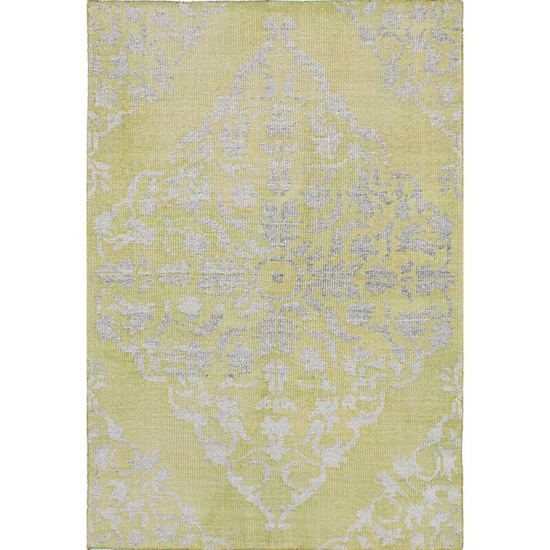 Hand-knotted La Seda Turquoise Silk, Wool Rug - 4'10" x 7'9" - Light Green
