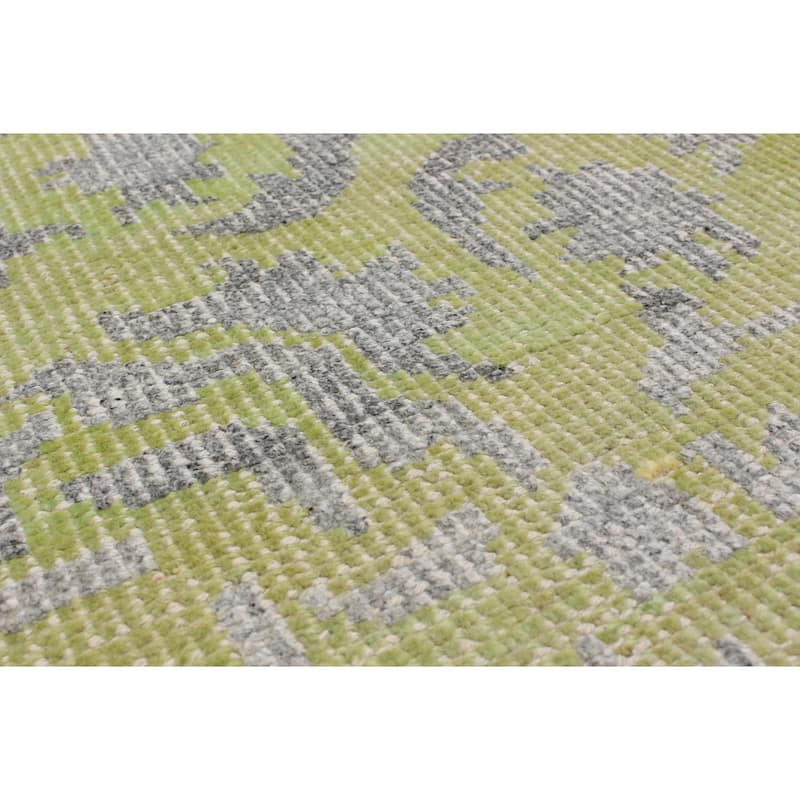Hand-knotted La Seda Turquoise Silk, Wool Rug