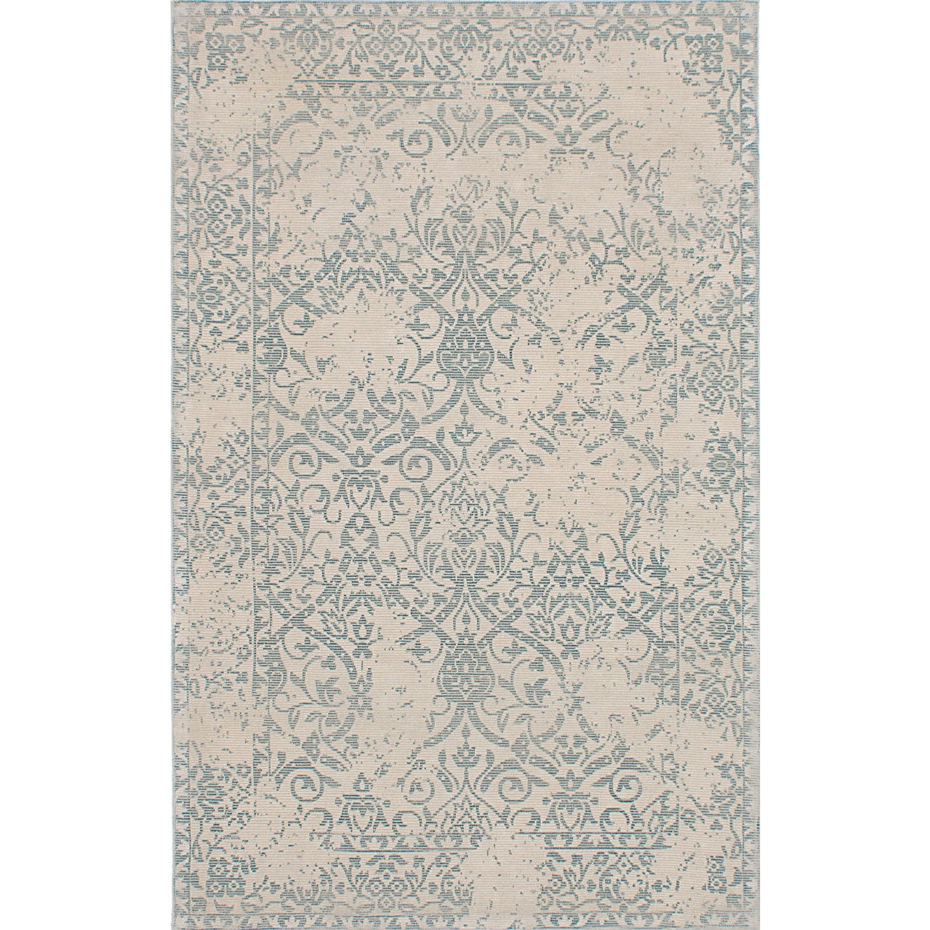 eCarpetGallery Hand Made Elina Green/Ivory Wool Rug