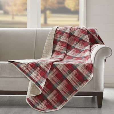 Woolrich Tasha Cotton Thread Count Printed Quilted Throw 2-Color Option