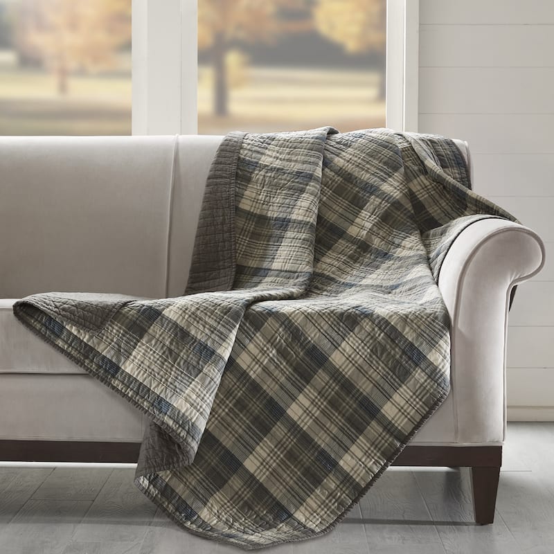 Woolrich Tasha Cotton Thread Count Printed Quilted Throw 50x70"