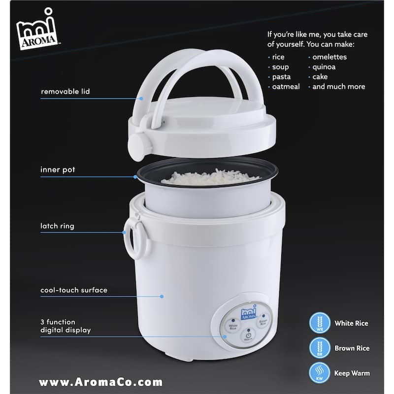 Aroma MRC-903D MI 3-Cup Digital Cool Touch Rice Cooker