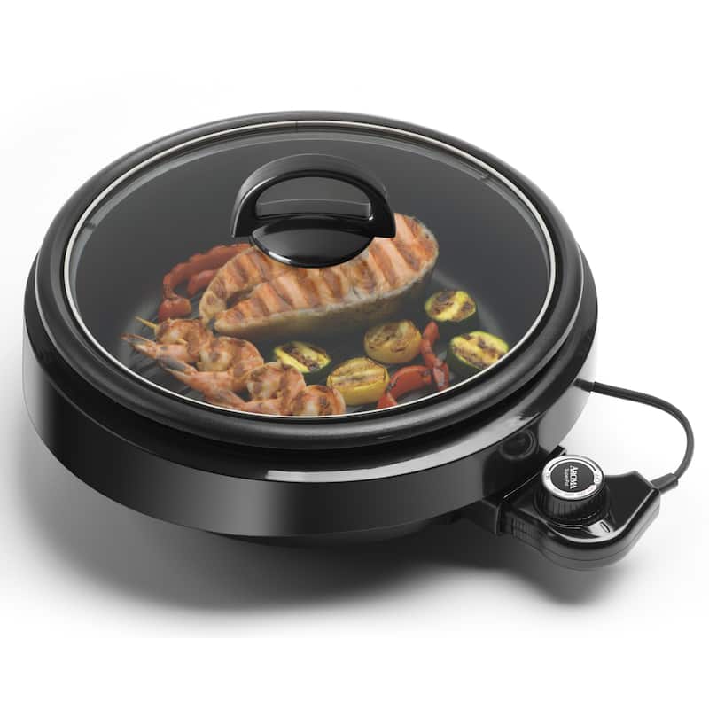 Aroma ASP-137B Black 3-quart 3-In-1 Grillet