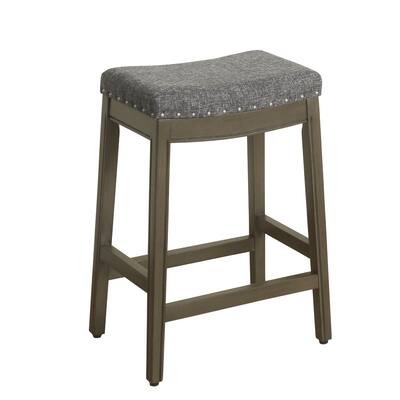HomePop Blake Nailhead Counter Stool Charcoal - 24 inches