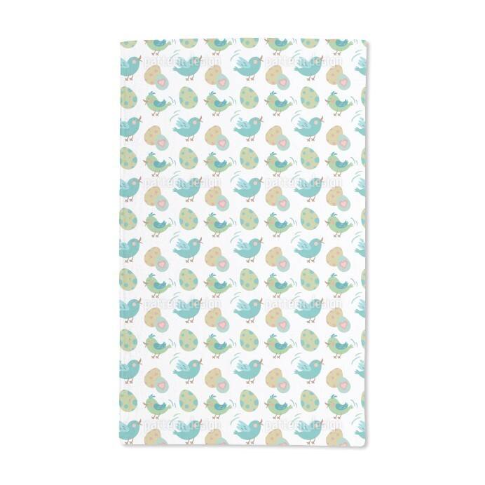 Sweet Easter Eggs and Birds Hand Towel (Set of 2)