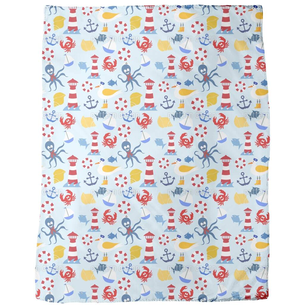 Nautical Sea Fleece Blanket