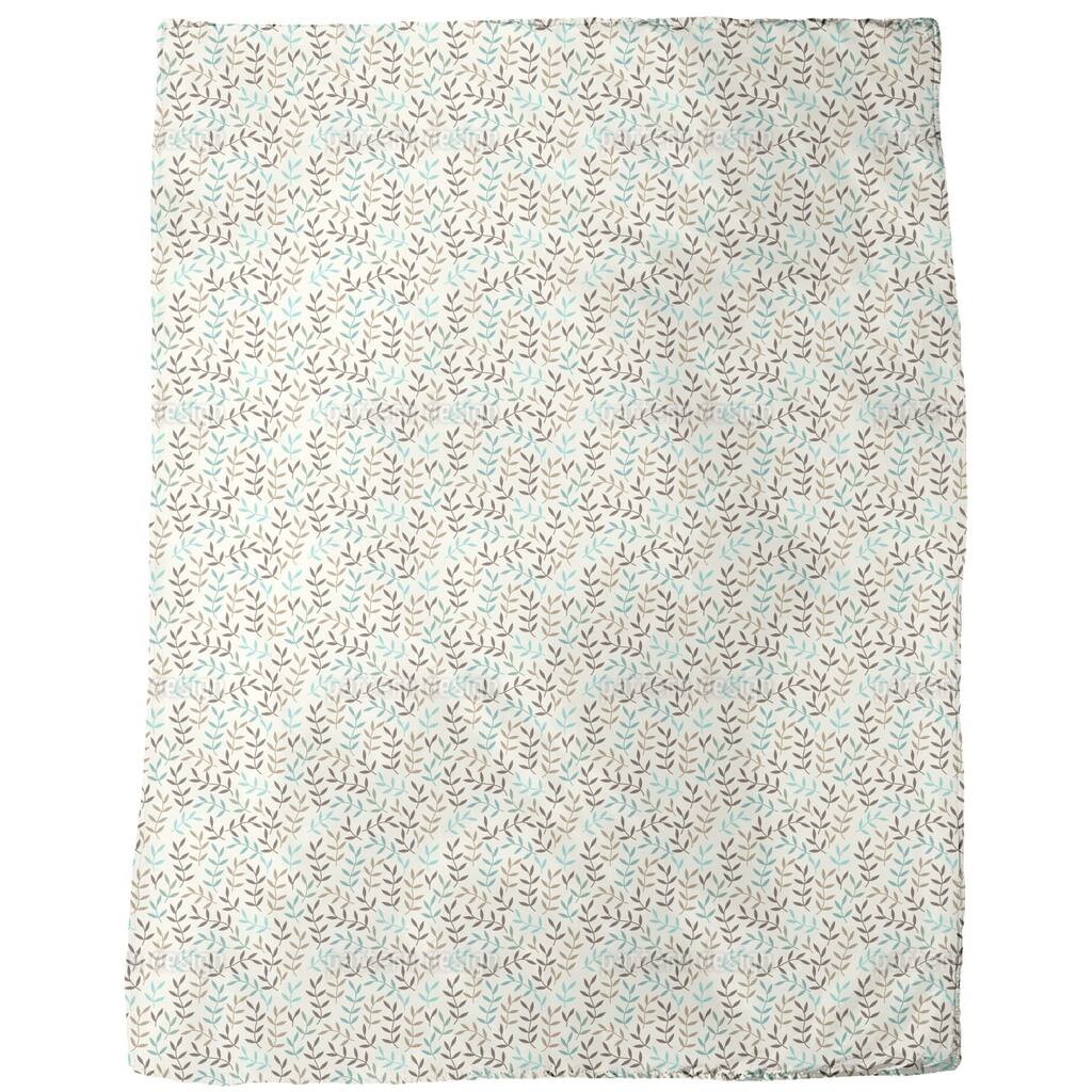 Leaves Bohemian in Winter Fleece Blanket