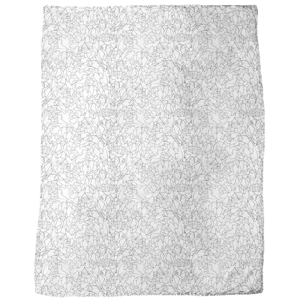 Endless Peony Fleece Blanket